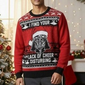 Darth Vader Christmas Star Wars Mens Crewneck Large NWT Pick Your Size